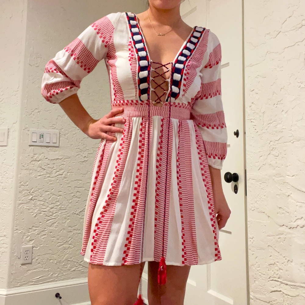 Piper by Townsen Red,White & Navy Dress
